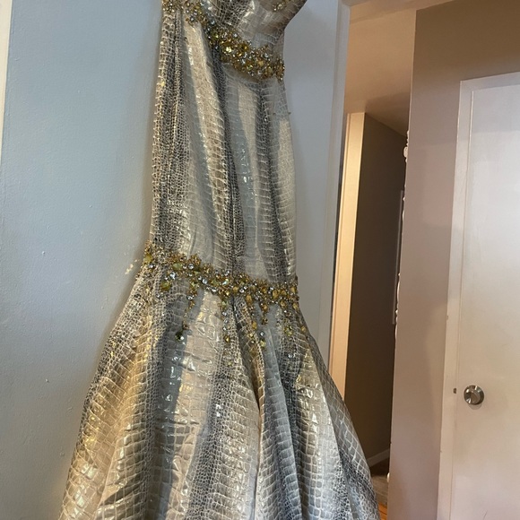 Jovani Metallic Snake Mermaid Formal Dress - Picture 4 of 8